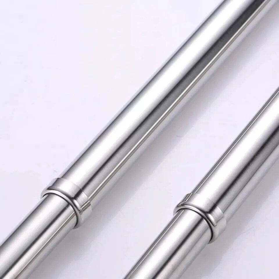 Close-up of the telescopic joint, where the narrower section of the polished rod slides inside the wider one.