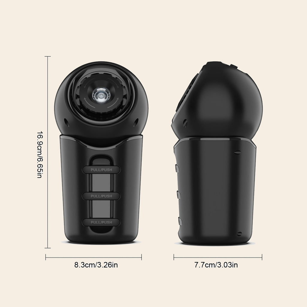 Galaxy Starry Sky Projector size reference: 16.9 cm tall, 8.3 cm and 7.7 cm across